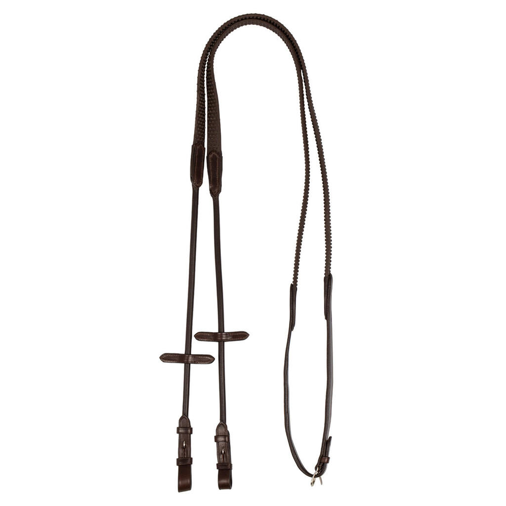Tubular leather and rubber reins