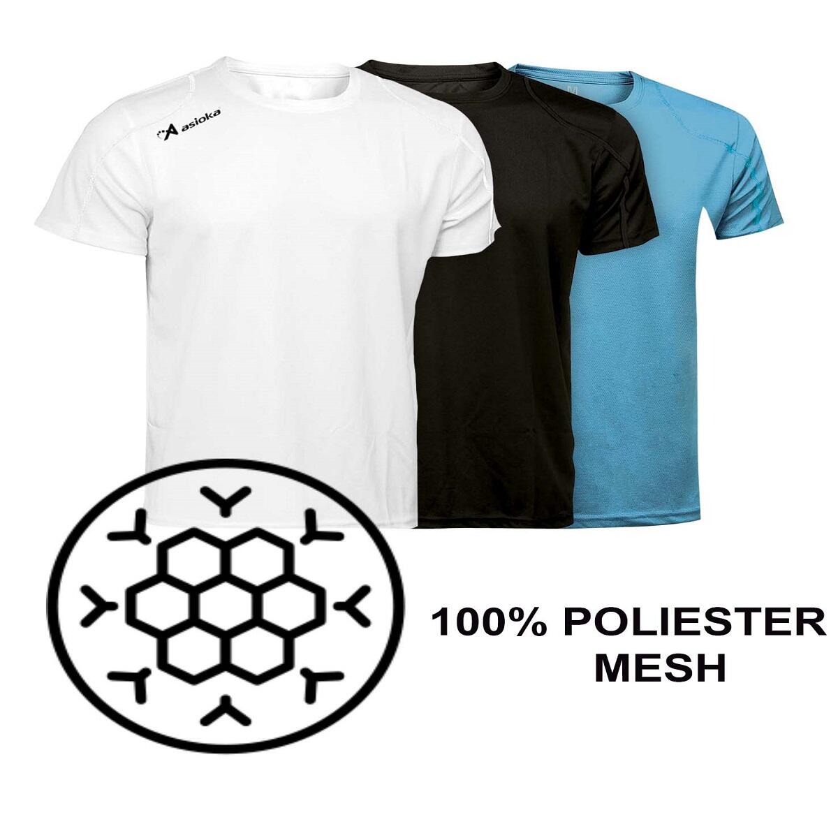 Pack de 3 T-shirts desportivas masculinas Asioka RIO.Secagem rápida. 5/6