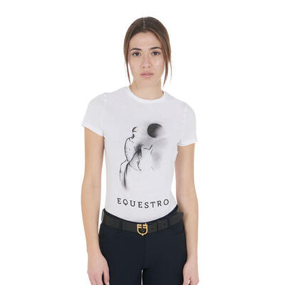 Slim fit dames t-shirt met maanstraal print