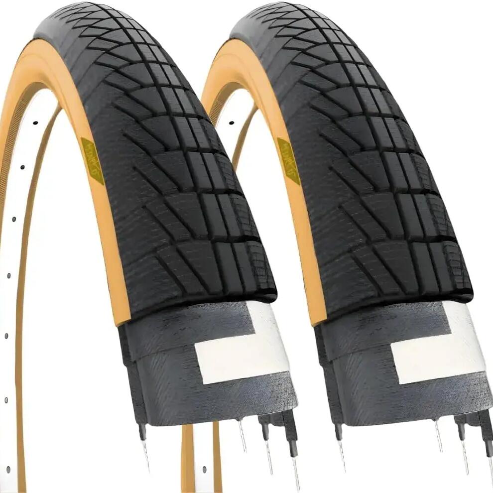 Ecovelo Pair of 2 Tyres 20x1.75 (47-406) Gumwall Side for City Bike