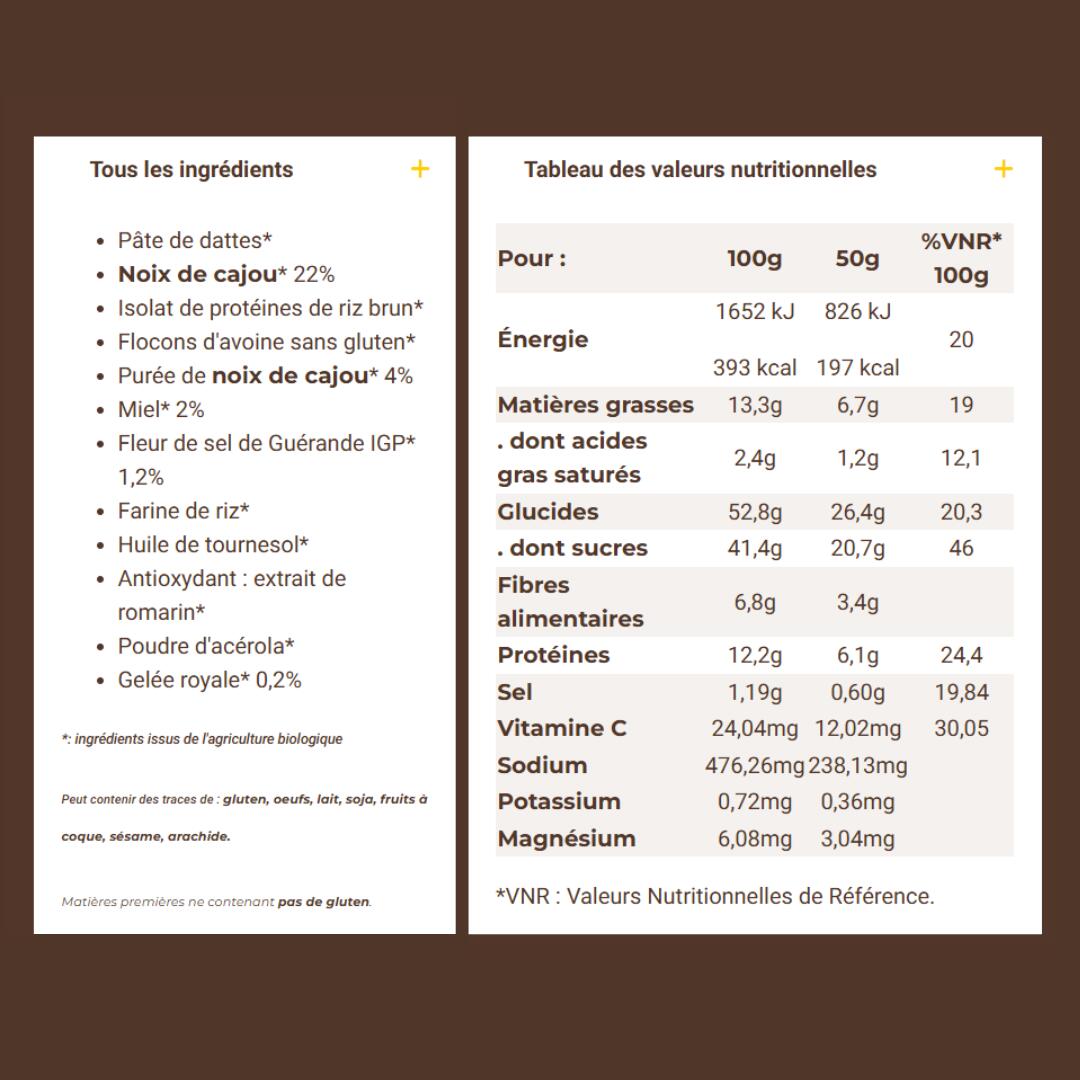 Pur'Bar bio Noix de cajou sel x5 5/5