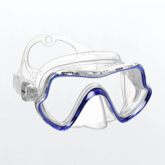 Masque Adulte Snorkeling PURE VISION Clear Bleu Reflex