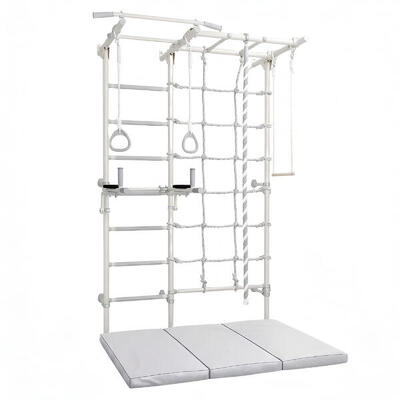 Kind gymnastiek klimrek klimnet dipstangen mat kometa next 5 wit