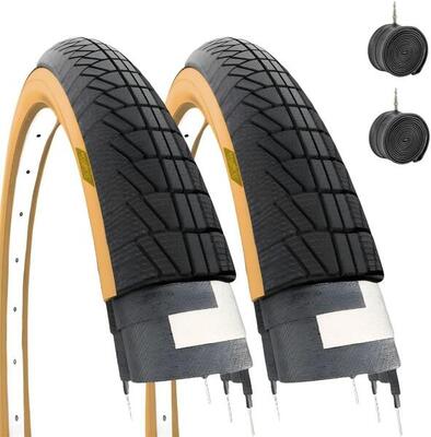 Ecovelo 2 fietsbanden 20x1.75 (47-406) gumwall + 2 binnenbanden vouwfiets