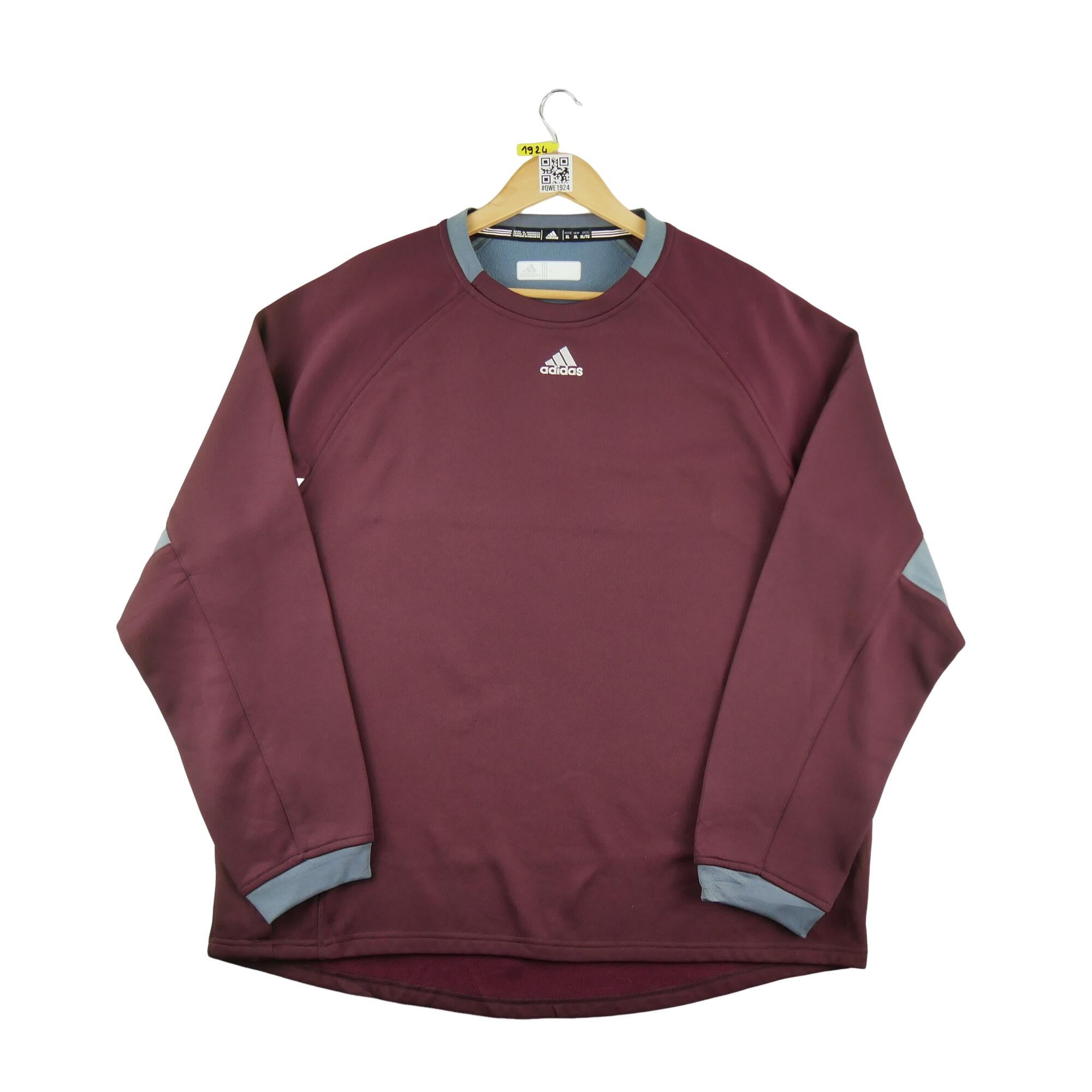 ADIDAS Reconditionné - Pull Homme Bordeaux - Bon État