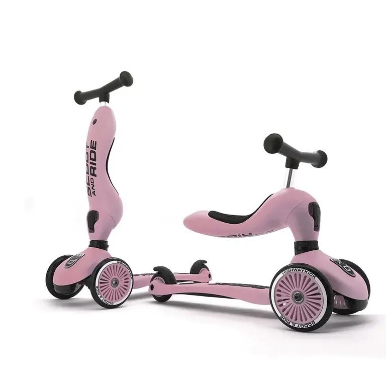 Scooter 2-in-1 with seat & 3 wheels - Highwaykick 1 Rose