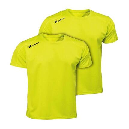 Pack 2 camisetas deporte para hombre Asioka RÍO Naranja Flúor.Secado Rápido.