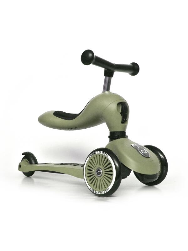 Trottinette 2-en-1 avec siège & 3 roues - Highwaykick 1 Olive 2/2