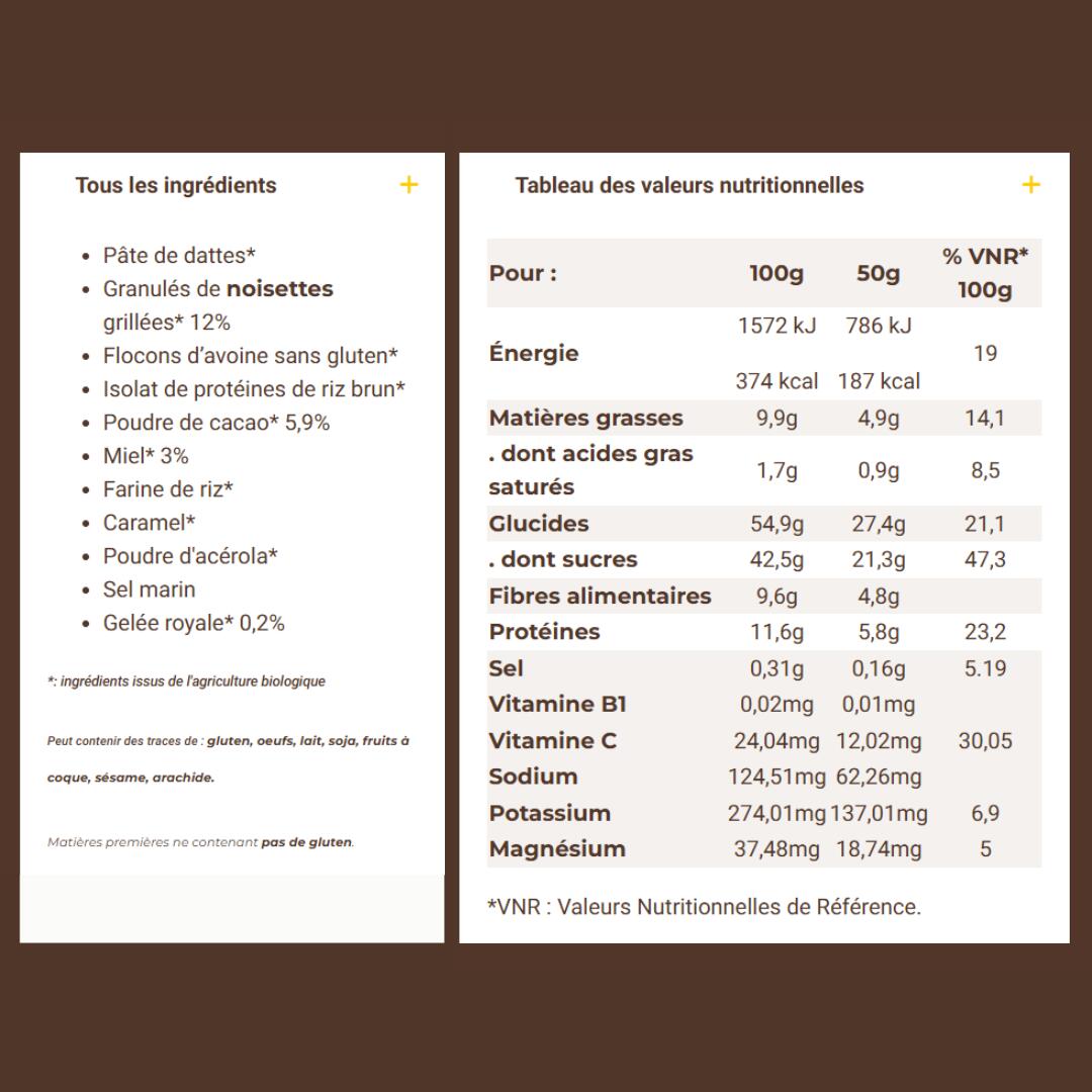 PUR’ BAR Bio Cacao Noisette x5 5/5