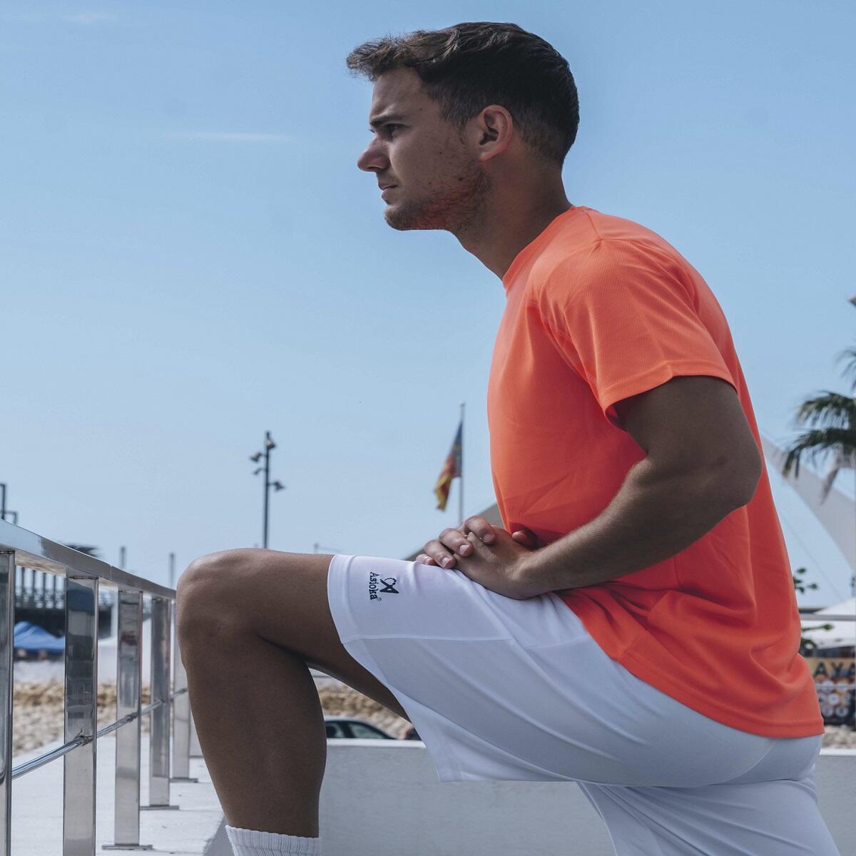 Pack 2 camisetas deporte para hombre Asioka RÍO Naranja Flúor.Secado Rápido. 3/6