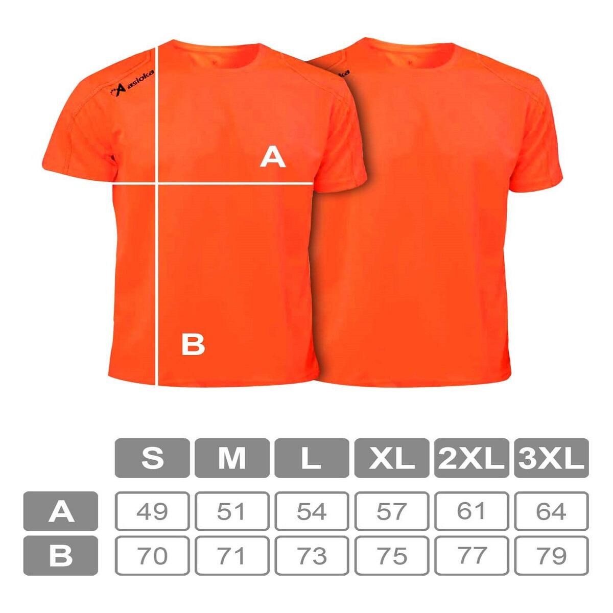 Pack 2 camisetas deporte para hombre Asioka RÍO Naranja Flúor.Secado Rápido. 4/6