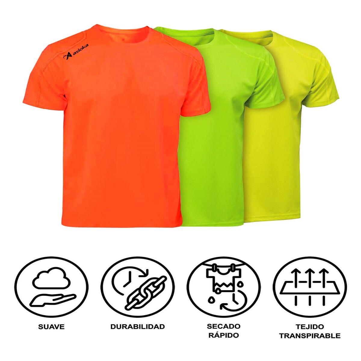 Pack de 3 T-shirts desportivas masculinas Asioka RIO.Secagem rápida. 7/7