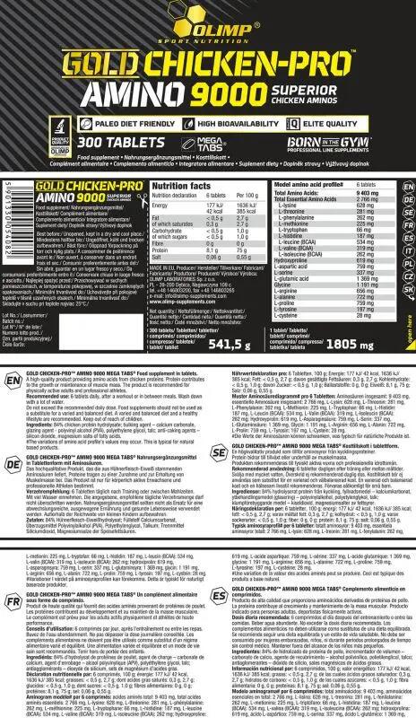 OLIMP SPORT Gold Chicken-Pro Amino 9000 300 tabl. 3/5