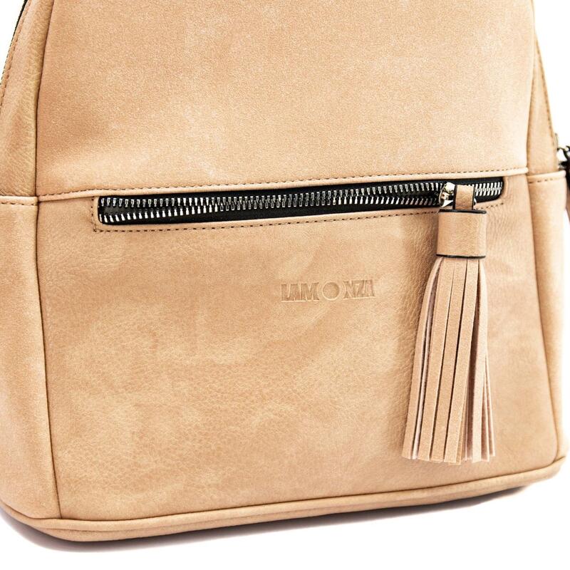 Rucsac dama Lamonza Azalya beige 27x13x28 cm