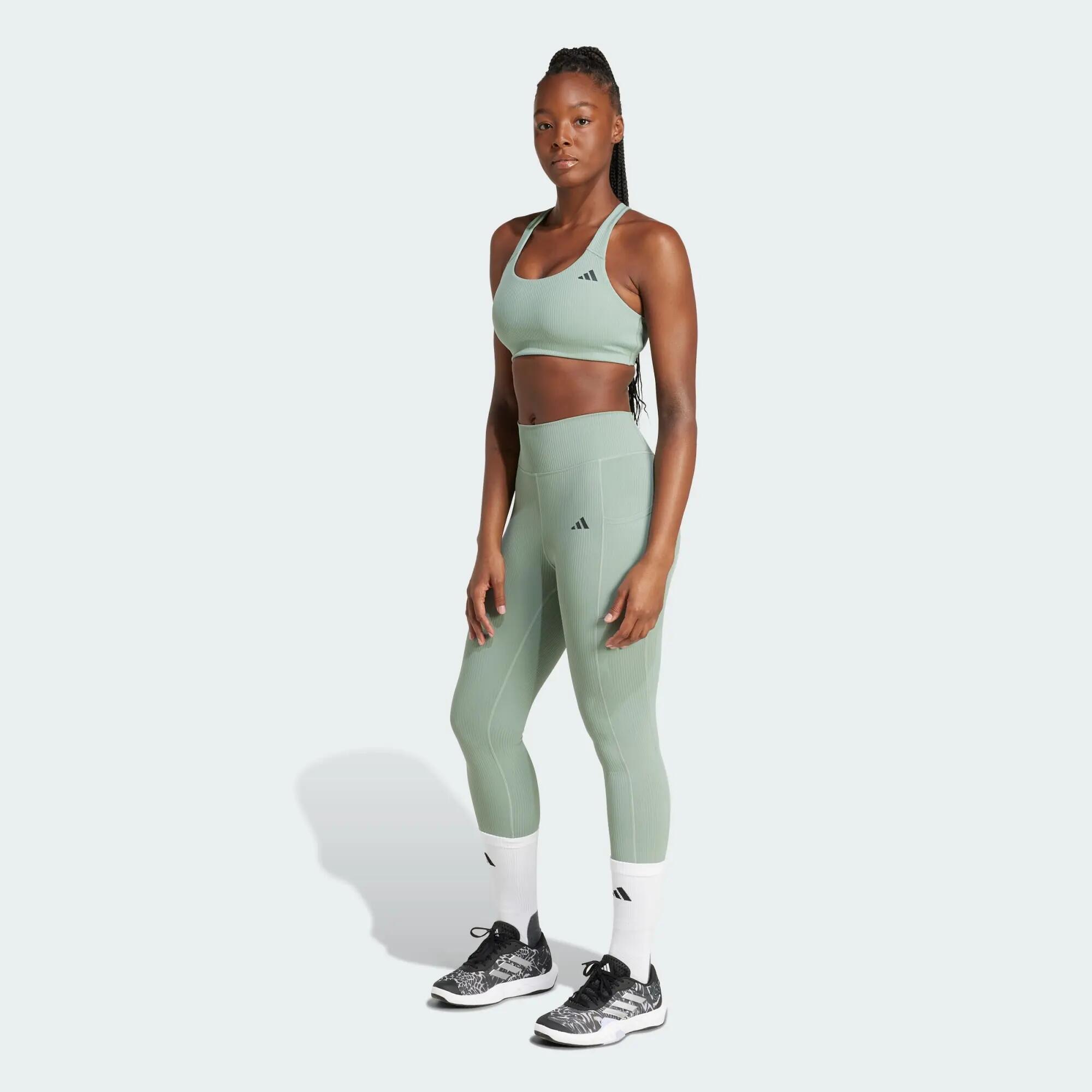 Adidas PWI RIB MS Women Training Bra Green -  3