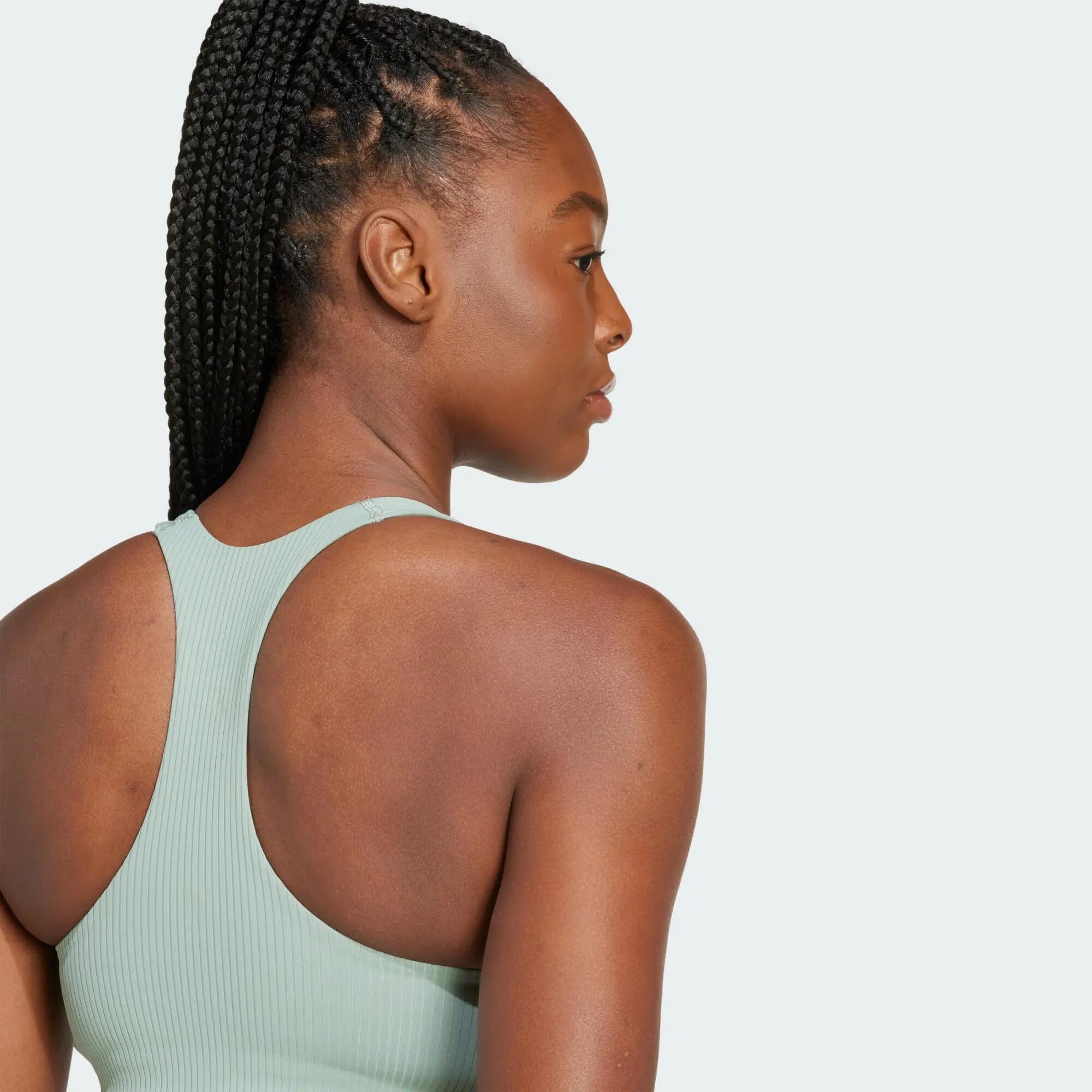 Adidas PWI RIB MS Women Training Bra Green -  5