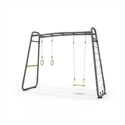 Klimrek met schommel en monkey bars getset mb210 speeltoestel tuin grijs
