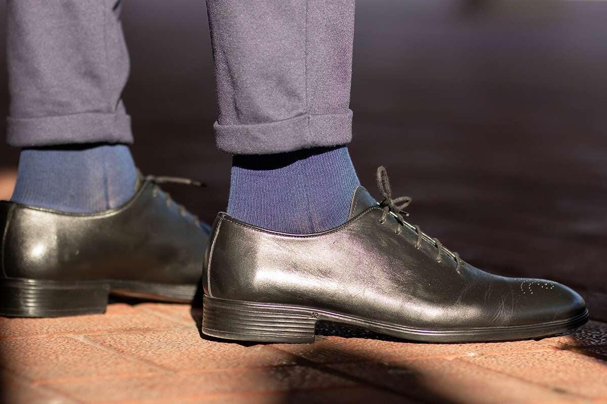 Chaussettes de compression longues 3/4 en coton mercerisé 4/7