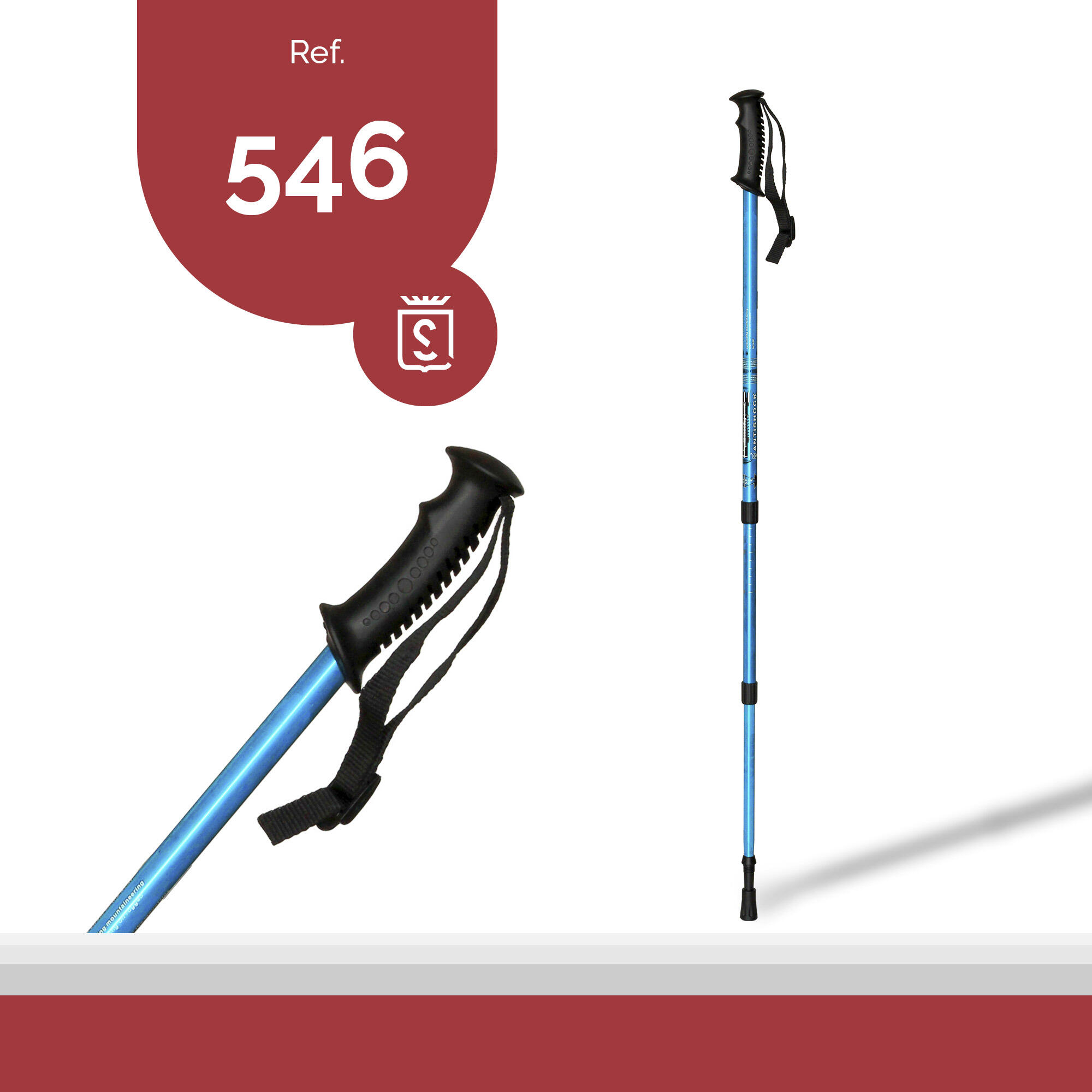 Trekkingstock Aluminium ausziehbar BLAU 65-135cm 4/7