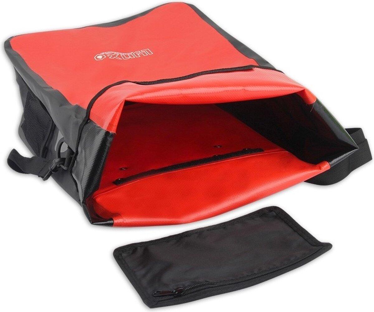 Alforja individual de 21 litros roja para bicicleta eléctrica o urbana 2/6