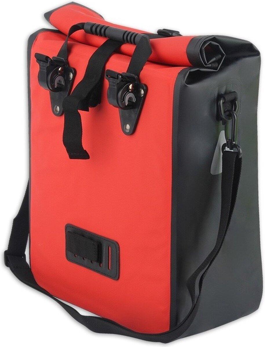 Alforja individual de 21 litros roja para bicicleta eléctrica o urbana 5/6