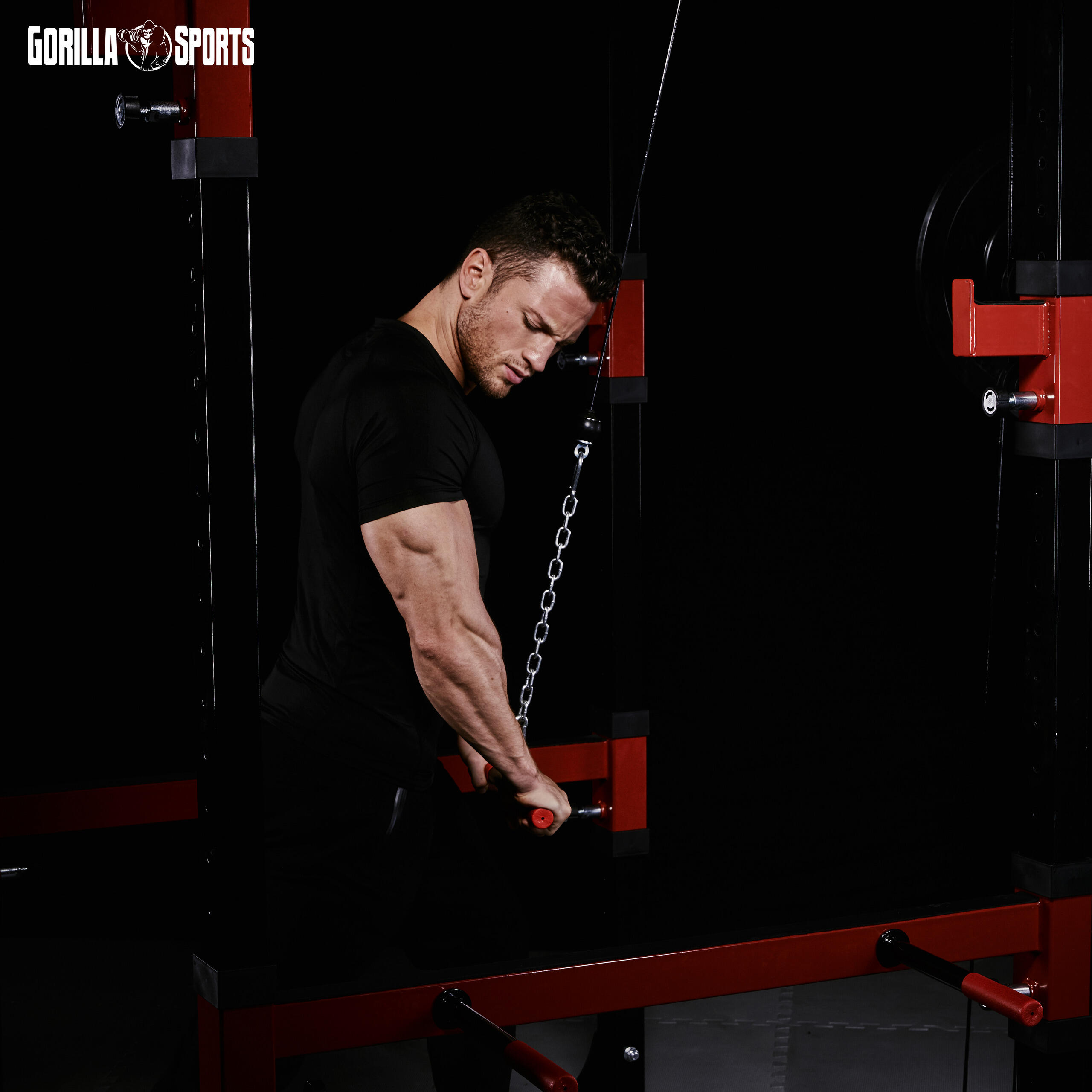 ENSEMBLE STATION DE TRACTION, CAGE A SQUAT, POULIES | MUSCULATION 3/7
