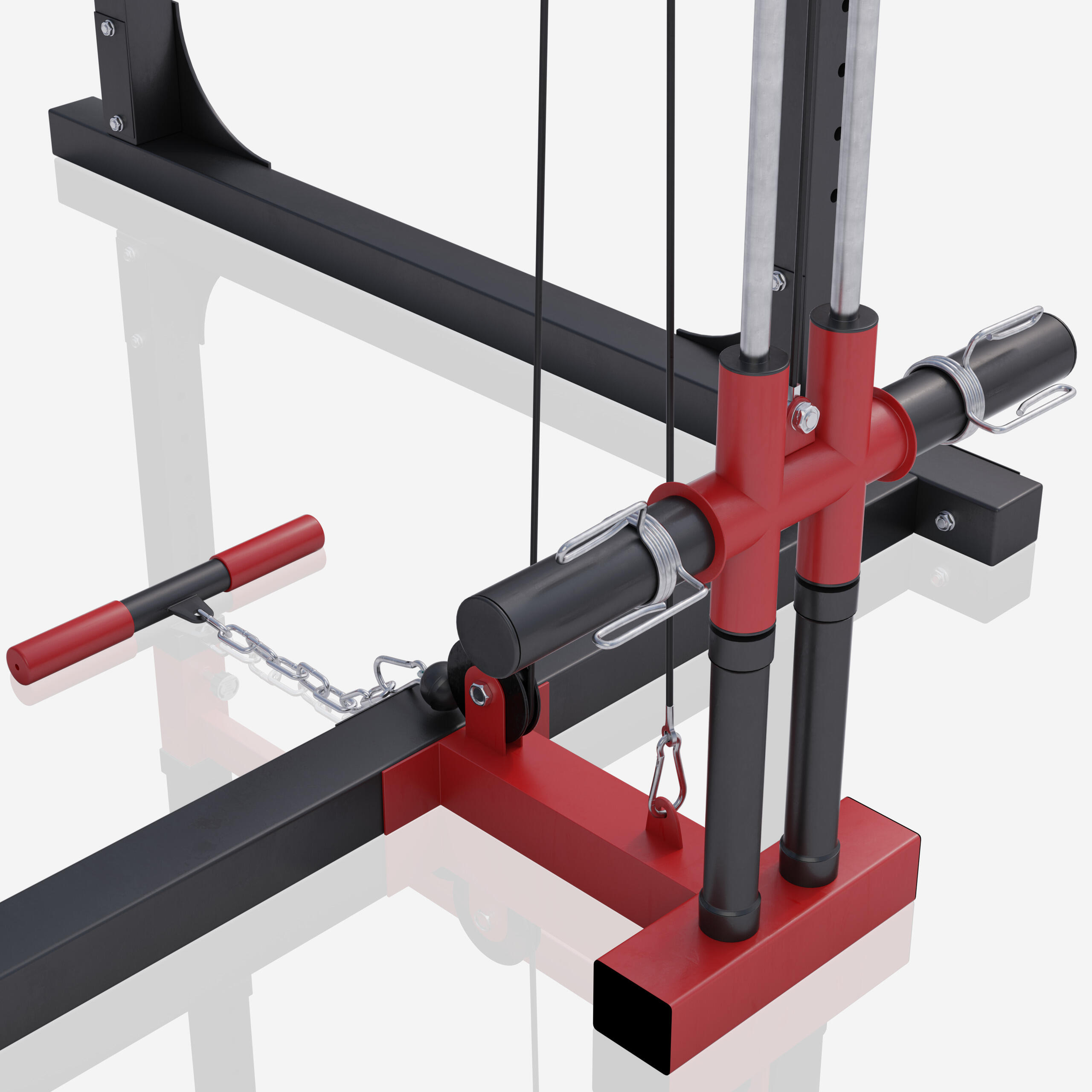 ENSEMBLE STATION DE TRACTION, CAGE A SQUAT, POULIES | MUSCULATION 5/7