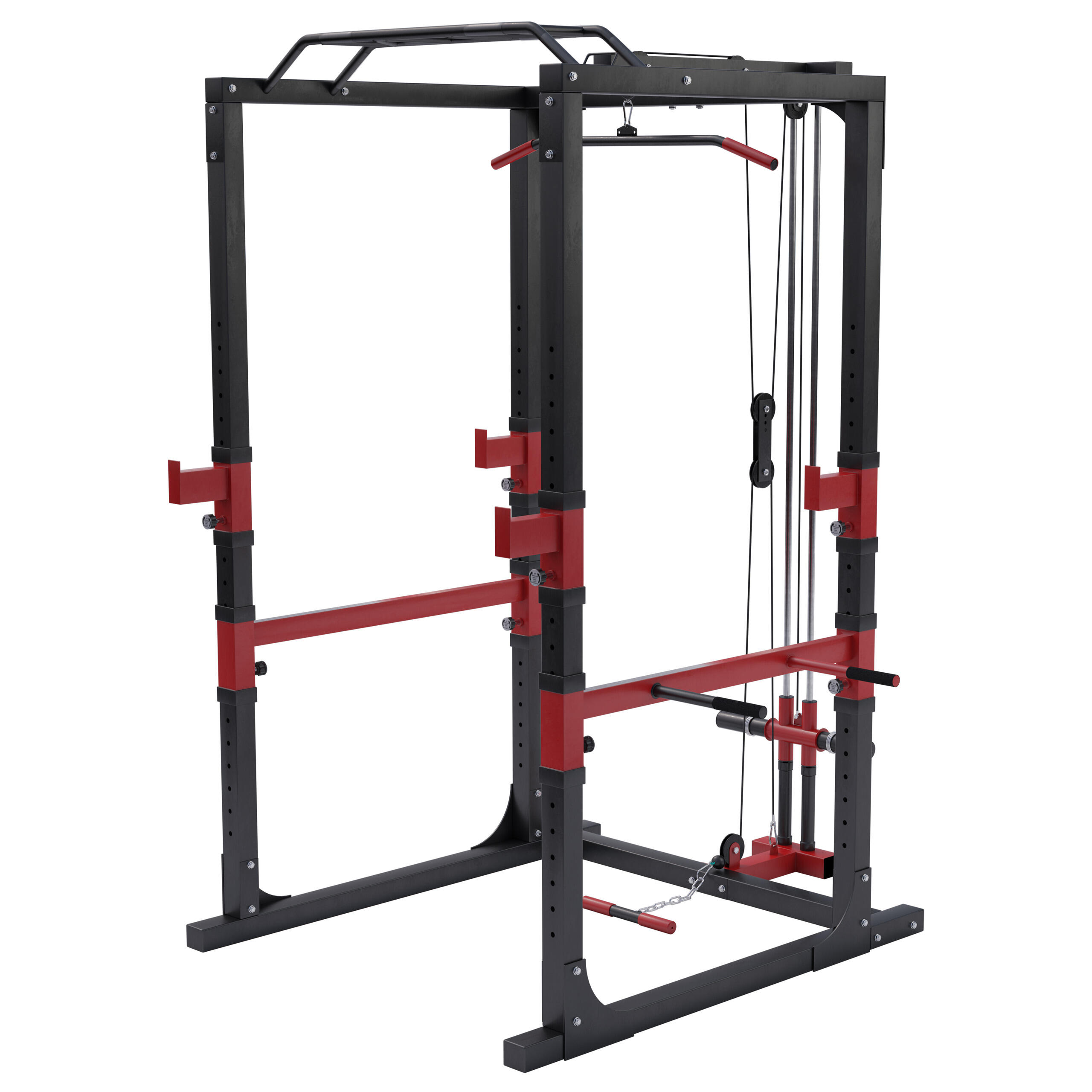 ENSEMBLE STATION DE TRACTION, CAGE A SQUAT, POULIES | MUSCULATION 1/7