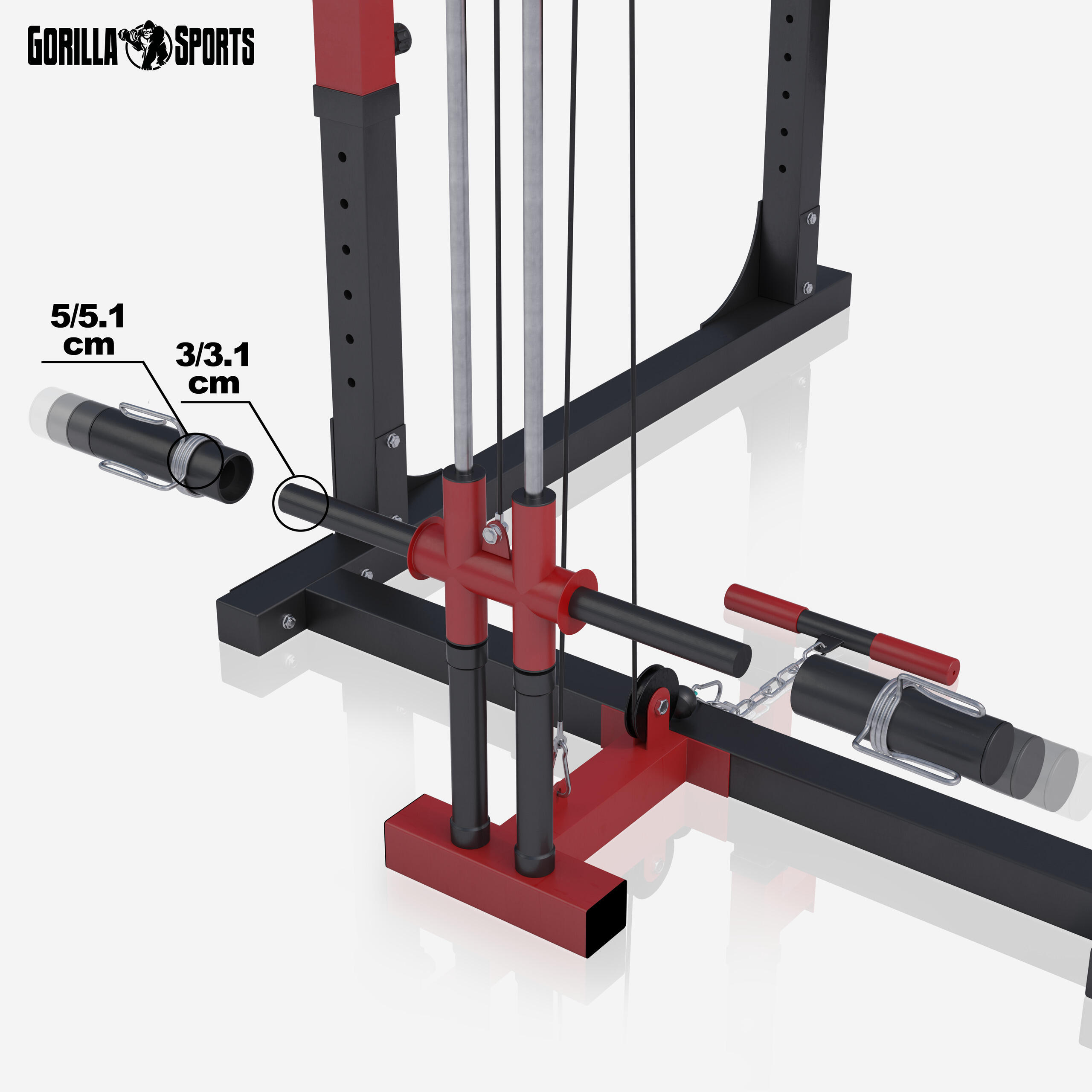 ENSEMBLE STATION DE TRACTION, CAGE A SQUAT, POULIES | MUSCULATION 7/7