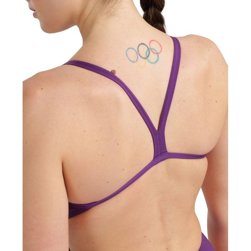 Costume da bagno intero da donna con schiena scoperta Challenge Back Viola 7/7