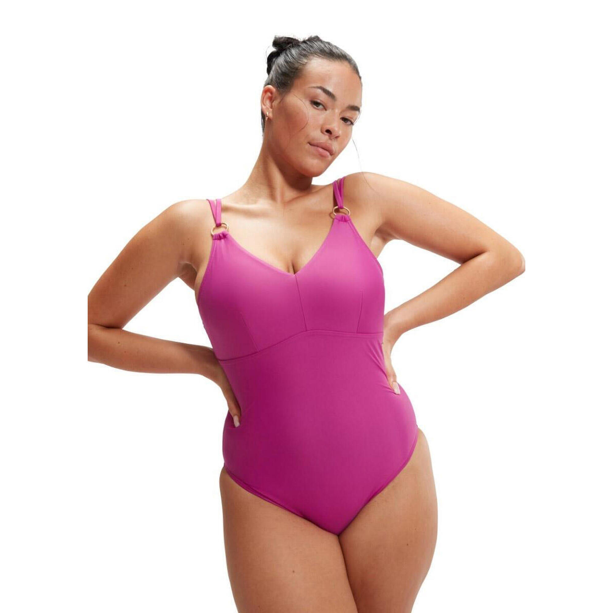 SPEEDO Modelujący kostium kąpielowy na ramiączkach Wineberry UK 42