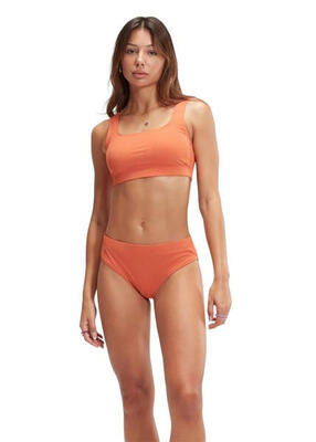 Speedo textuur bikini met diepe u-rug - terracotta - maat 28