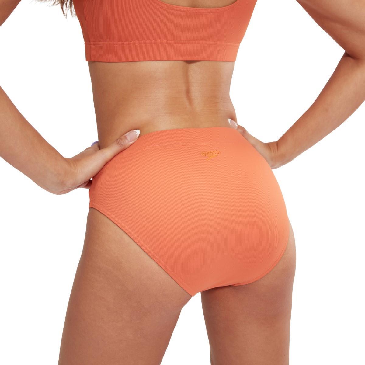 Biquíni Speedo texturizado com decote em U profundo - Terracota - Tamanho 28 2/7