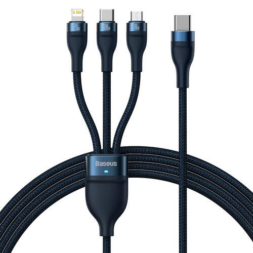 BASEUS Kabel Baseus Flash II 4 v 1 USB-C/A 100W 1,5m modrý