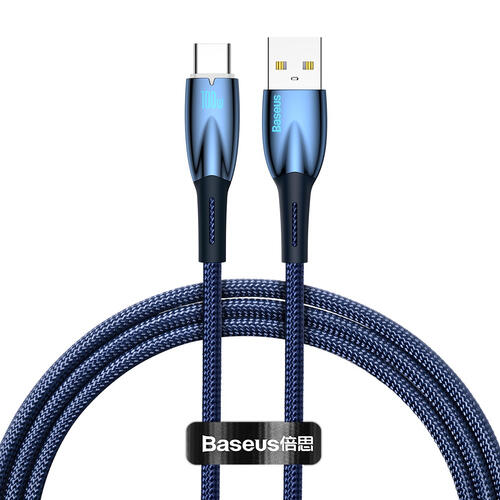 BASEUS Kabel Baseus Glimmer USB-A/USB-C 100W, 1m, modrý