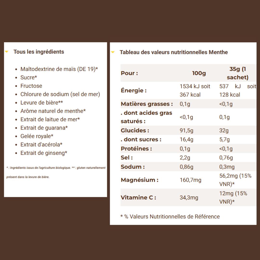 BOISSON ENERGETIQUE ANTIOXYDANTE BIO MENTHE ETUI x6 SACHETS 3/4