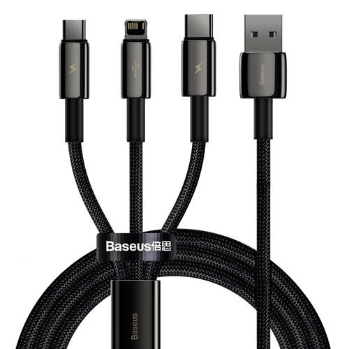 BASEUS Kabel Baseus Tungsten 3 v 1 (USB/USB-C/Lightning/micro USB)