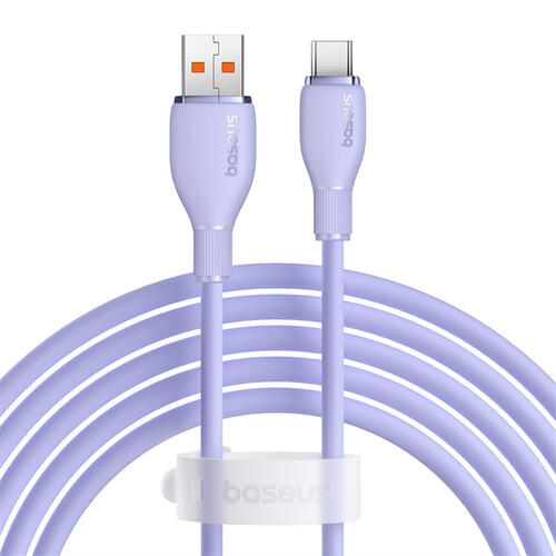 BASEUS Kabel Baseus Pudding 100 W USB-A/USB-C 2 m - Fialový