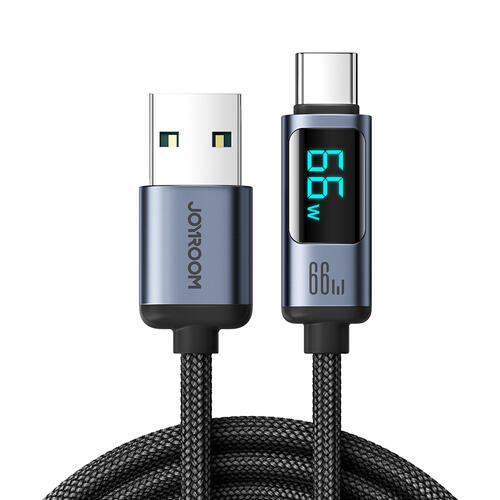 JOYROOM Kabel Joyroom A16 USB-C/A, 66 W, 1,2 m, LED displej - Černá