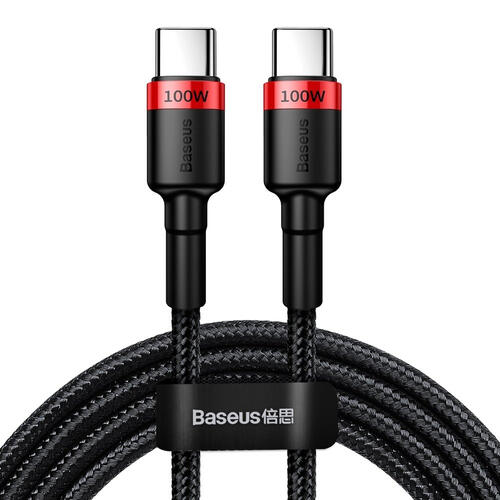 BASEUS Kabel Baseus CATKLF-AL91 USB-C PD QC 100W 5A 2m - černá a červená
