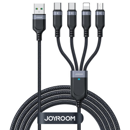 JOYROOM Kabel Joyroom S-A18 4v1 USB-A na různé, 1,2 m - černý