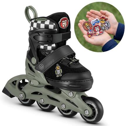 Rolki regulowane dziecięce z ozdobami na rzep Spokey Poppy