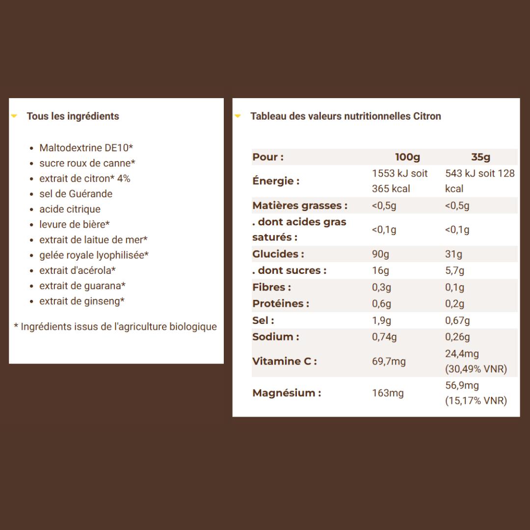 Boisson énergétique Bio Citron format éco 700g 4/4