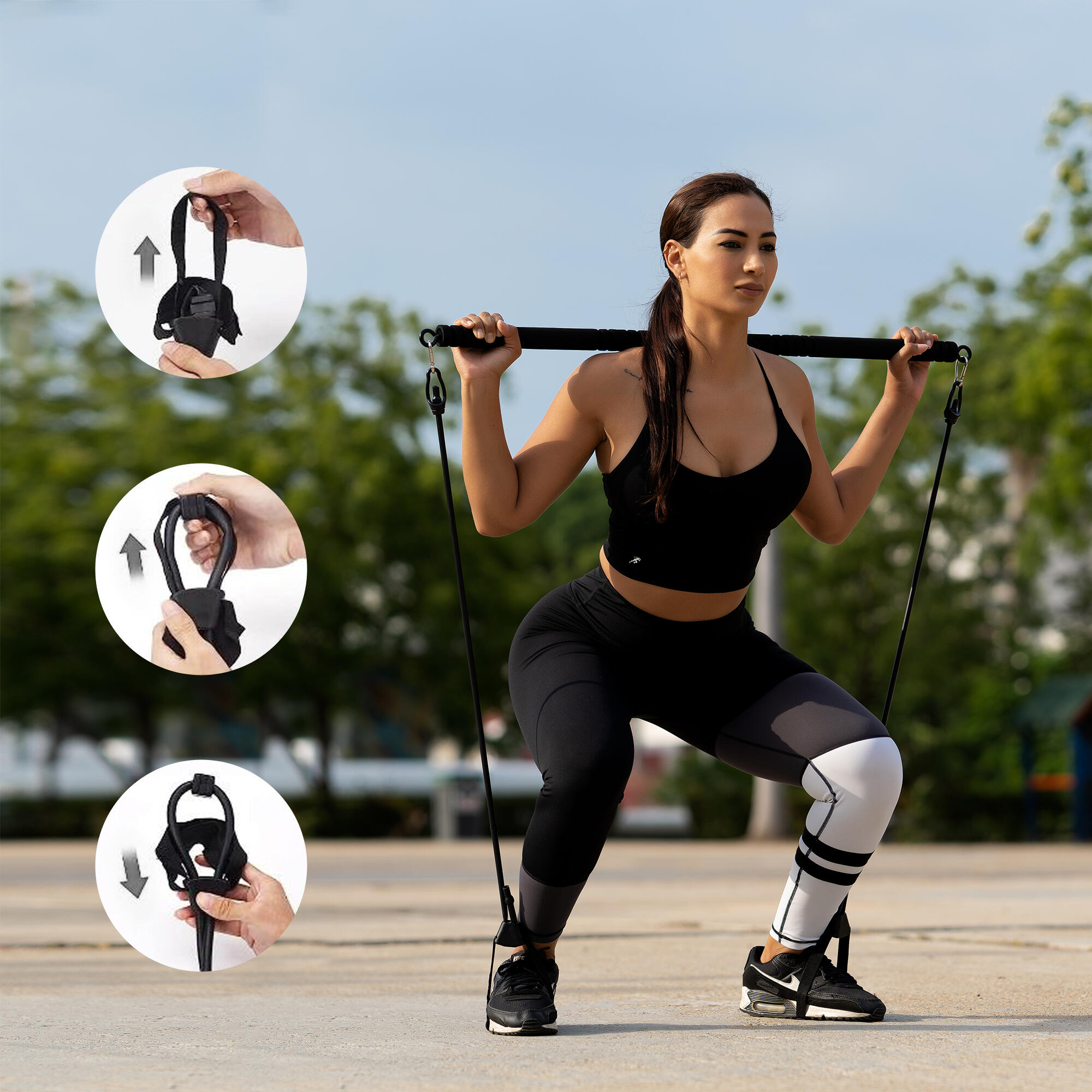 Pilates Bar Set - Resistance Band Set – Yoga & Fitness 2/5