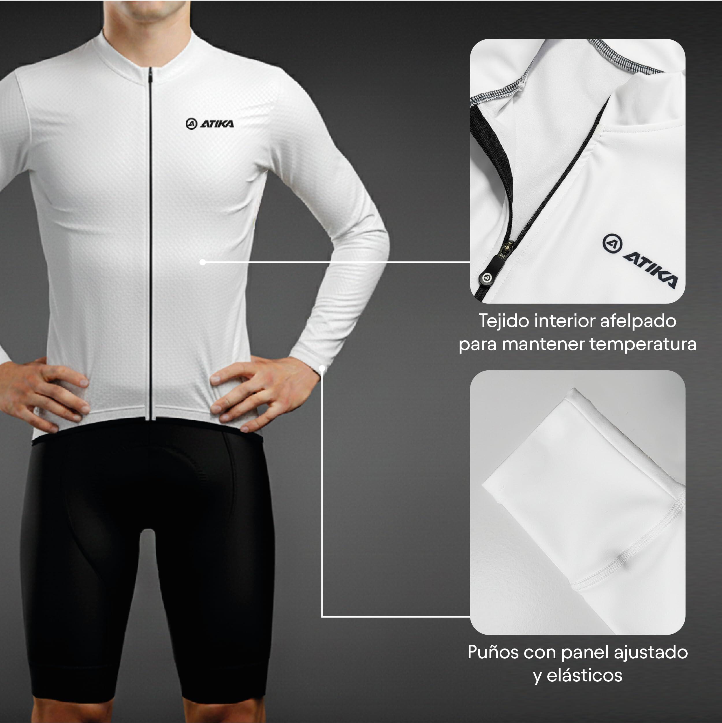 Maillot Camisa Ciclismo Hombre Manga Larga Terra Confort - Talla XL Blanco 2/7