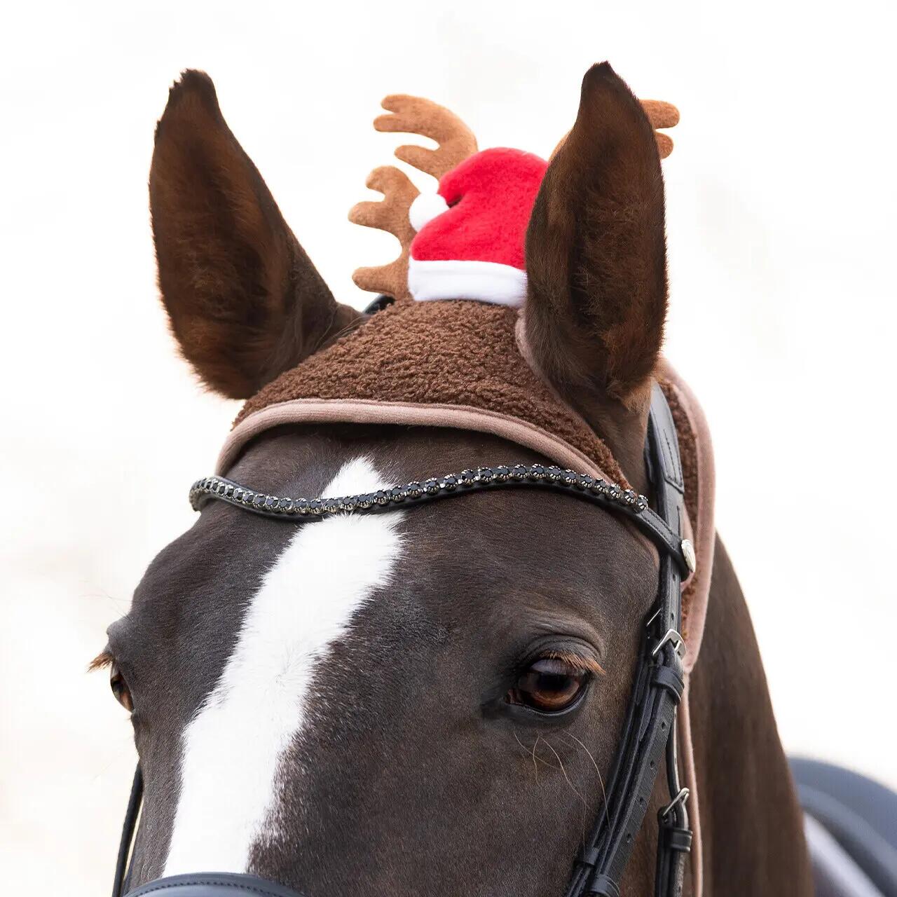 QHP Kerstmuts Paard met gewei - Rood (Full) 5/5
