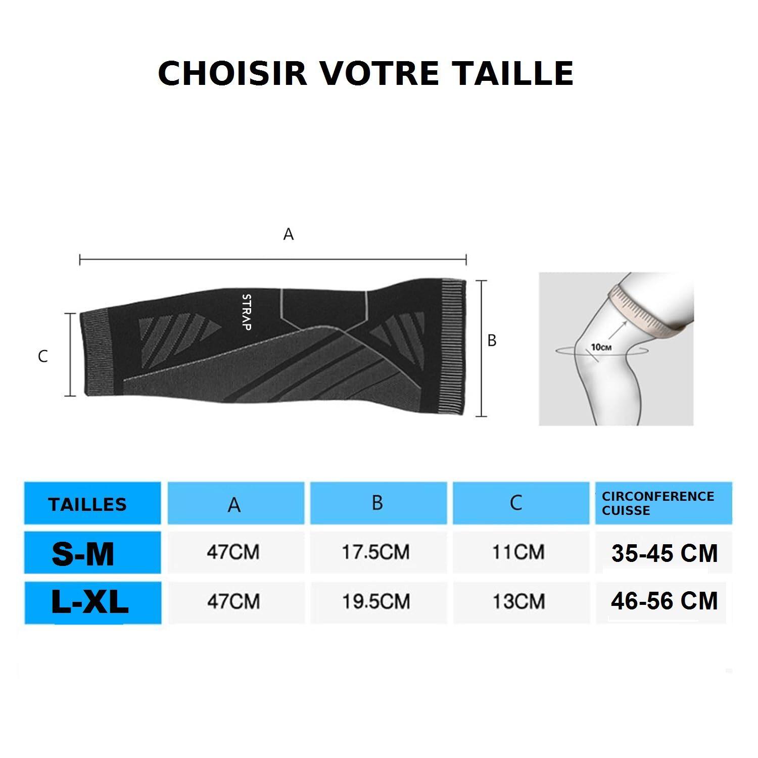 Genouillère longue fine - jambe, genou, cuisse, mollet - Jambière de compression 4/7
