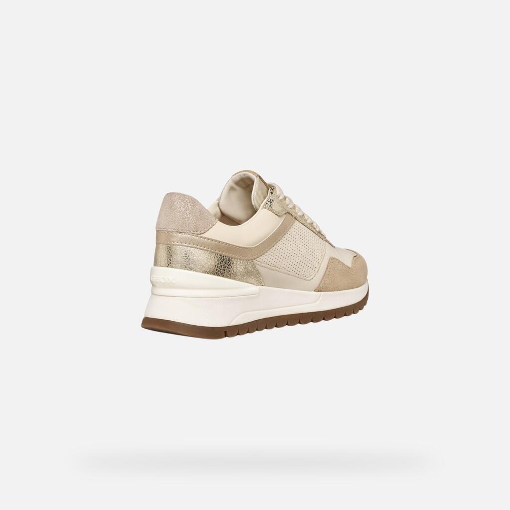 Baskets Femme D DESYA Blanc Cassé/Or Clair 7/7