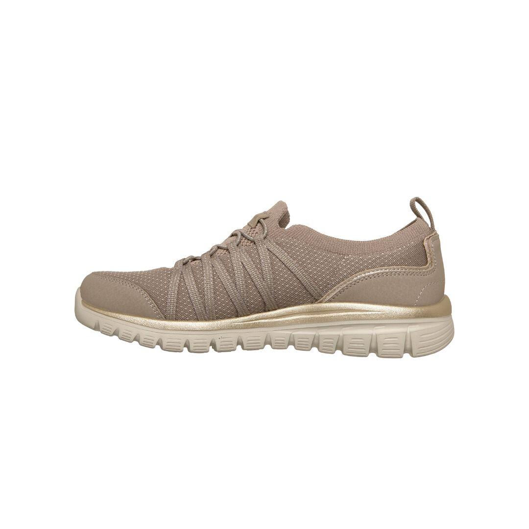 Zapatillas Mujer Skechers Graceful taupe/dorado sin cordones 5/6