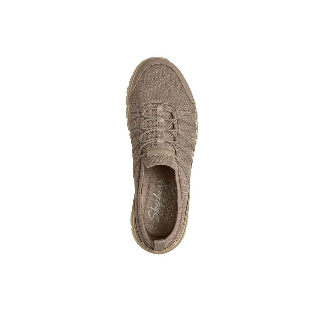 Zapatillas Mujer Skechers Graceful taupe/dorado sin cordones 3/6